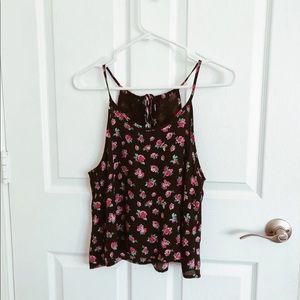 Forever 21 purple flower Tank Top